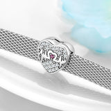 925 Silver Heart Mother Love Charm Clip Bead for Bracelets