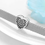 925 Silver Heart Mother Love Charm Clip Bead for Bracelets