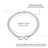 925 Sterling Silver Infinity Charm Women Bracelet