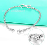 925 Sterling Silver Infinity Charm Women Bracelet