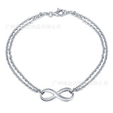 925 Sterling Silver Infinity Charm Women Bracelet
