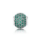 925 Silver Small Hole Beads Green Kristal Gift