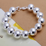Sterling Silver Lucky Round Prayer Beads Bracelets & Bangles