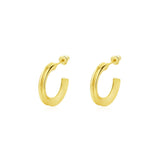 925 Silver Matte C Shape Earrings Vintage Plated Jewelry