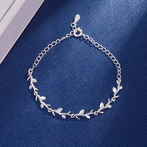 925 Sterling Silver Moonlight Forest Bracelets Leaves Branches Bangles