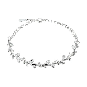 925 Sterling Silver Moonlight Forest Bracelets Leaves Branches Bangles