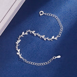 925 Sterling Silver Moonlight Forest Bracelets Leaves Branches Bangles