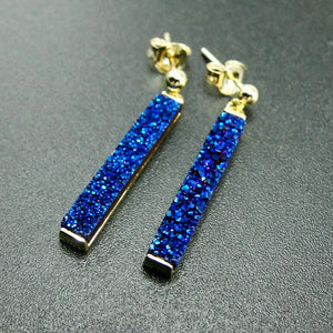 925 Silver Druzy Stud Earrings for Women