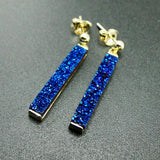 925 Silver Druzy Stud Earrings for Women