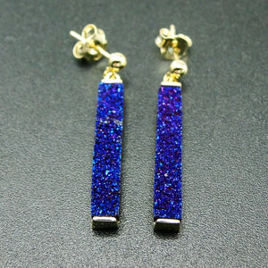 925 Silver Druzy Stud Earrings for Women
