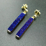 925 Silver Druzy Stud Earrings for Women