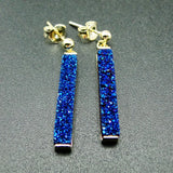 925 Silver Druzy Stud Earrings for Women