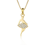 925 Silver Necklace Dancing Girl Zircon Pendant Women Fine Jewelry