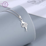 925 Silver Necklace Dancing Girl Zircon Pendant Women Fine Jewelry