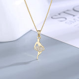 925 Silver Necklace Dancing Girl Zircon Pendant Women Fine Jewelry
