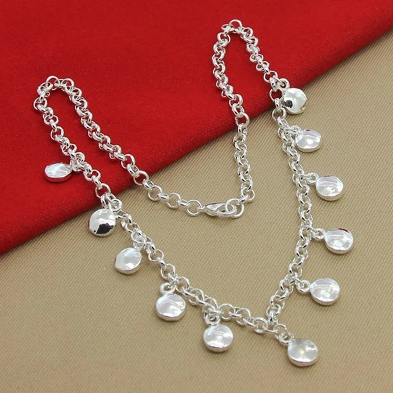 925 Sterling Silver Disc Pendant Necklace for Women