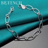 925 Silver Paper Clip Bracelet Unisex Charm Jewelry
