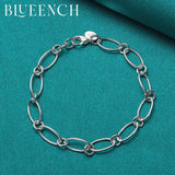 925 Silver Paper Clip Bracelet Unisex Charm Jewelry