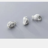 925 Sterling Silver Peanut Charms 16mm Cubic Silver Pendants