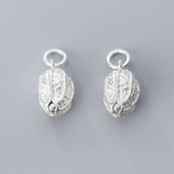 925 Sterling Silver Peanut Charms 16mm Cubic Silver Pendants