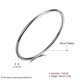 925 Silver Round Bangles Women Wedding Bracelet Jewelry Gift