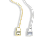 925 Sterling Silver Padlock Pendant Necklaces Lock Chain Choker