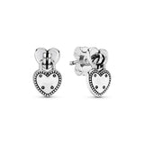 925 Silver Sparkling Circle Bead Stud Earrings for Women