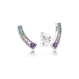 925 Silver Sparkling Circle Bead Stud Earrings for Women