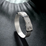 925 Silver Strap Wrist Cuff Bracelets Unisex Jewelry Gift