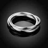 925 Silver Three Round Bracelet Bangle Wedding Jewelry Gift