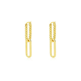 925 Silver Twist Texture Drop Earrings Vintage Classic Jewelry