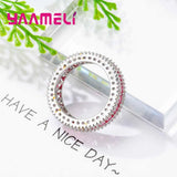 925 Silver Wedding Engagement Rings Women Red Cubic Zircons