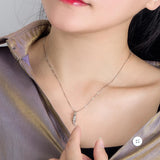 925 Silver Women's Necklace Lovely Cat Pendant Ms Gift