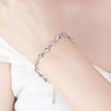 925 Silver Zircon Heart Bracelet for Women