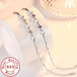 925 Silver Zircon Clover Bracelet Crystal Chain Women Val Gift Wedding