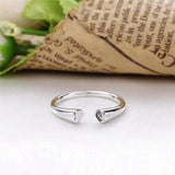 925 Silver Bow Ring with Heart Logo - Woman Jewelry