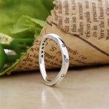 925 Silver Bow Ring with Heart Logo - Woman Jewelry
