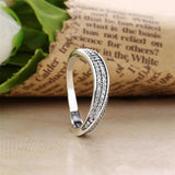 925 Silver Bow Ring with Heart Logo - Woman Jewelry