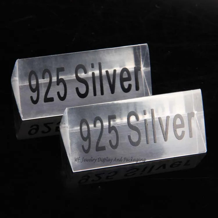 Acrylic 925 Silver Tag Jewelry Display Props Counter Indicator