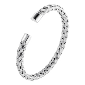 Adjustable Stainless Steel Wire Bangle Bracelet for Women Men Couples