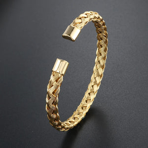 Adjustable Stainless Steel Wire Bangle Bracelet for Women Men Couples