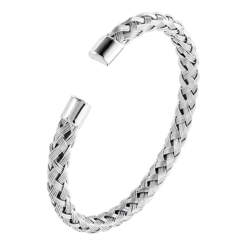 Adjustable Stainless Steel Wire Bangle Bracelet for Women Men Couples