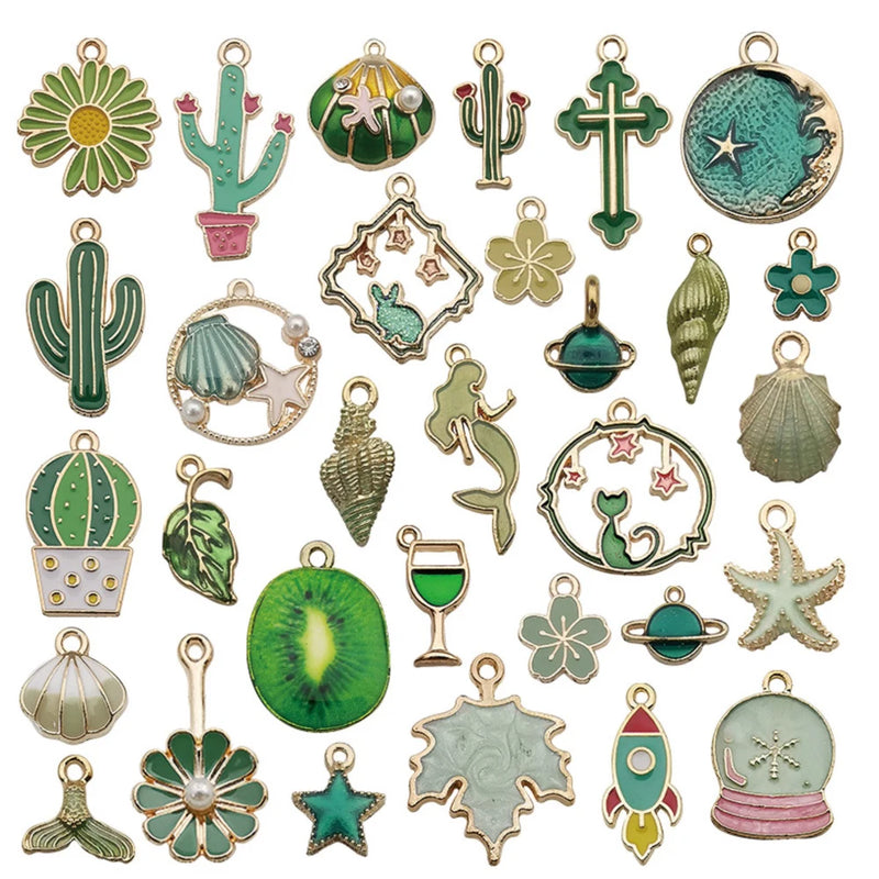 High Alloy Metal Drop Oil Charms KC Pendant DIY Keychain Bracelet Mix