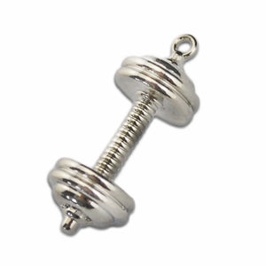 Rhodium Plated Bodybuilding Fitness Charm Pendant