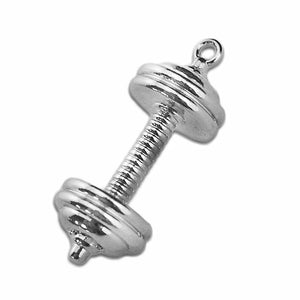 Rhodium Plated Bodybuilding Fitness Charm Pendant