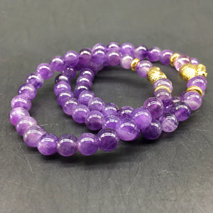 Amethyst Agate Stone Bracelet Charms Friendship Buddha Stretch Prayer Jewelry