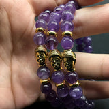 Amethyst Agate Stone Bracelet Charms Friendship Buddha Stretch Prayer Jewelry