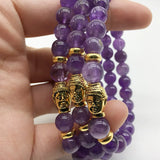 Amethyst Agate Stone Bracelet Charms Friendship Buddha Stretch Prayer Jewelry