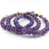 Amethyst Agate Stone Bracelet Charms Friendship Buddha Stretch Prayer Jewelry