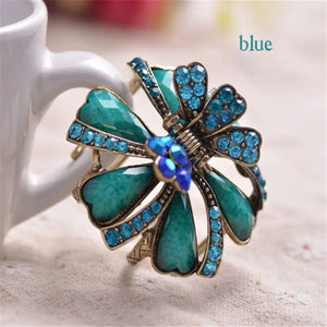 Ancient Metal Big Hair Claw Colorful Resin Flowers Hair Clip